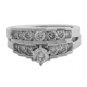 14K GOLD PYRAMID STEP DESIGN 1.25 CARAT DIAMOND ENGAGEMENT & WEDDING RING SET