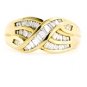 UNIQUE 14K YELLOW GOLD MULTI LEVEL BAGUETTE CUT DIAMOND FASHION RING ~ 1.05 TCW