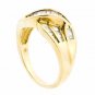 UNIQUE 14K YELLOW GOLD MULTI LEVEL BAGUETTE CUT DIAMOND FASHION RING ~ 1.05 TCW