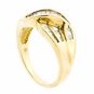 UNIQUE 14K YELLOW GOLD MULTI LEVEL BAGUETTE CUT DIAMOND FASHION RING ~ 1.05 TCW