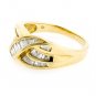 UNIQUE 14K YELLOW GOLD MULTI LEVEL BAGUETTE CUT DIAMOND FASHION RING ~ 1.05 TCW