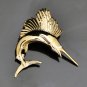 UNIQUE 14K SOLID YELLOW GOLD & DIAMOND SAILFISH 3D PENDANT ~LARGE & HEAVY 9.8GR