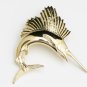 UNIQUE 14K SOLID YELLOW GOLD & DIAMOND SAILFISH 3D PENDANT ~LARGE & HEAVY 9.8GR