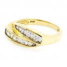 UNIQUE ~ 14K YELLOW GOLD ROUND & BAGUETTE DIAMOND RING ~ F-G/SI