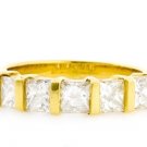 18K YELLOW GOLD & 1.75 TCW PRINCESS DIAMOND WEDDING ANNIVERSARY BAND RING -H/VS2