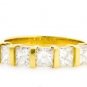 18K YELLOW GOLD & 1.75 TCW PRINCESS DIAMOND WEDDING ANNIVERSARY BAND RING -H/VS2