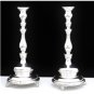 STUNNING SOLID 925 STERLING SILVER PAIR CANDLESTICKS BY HADAD ~14.5" TALL 900+GR