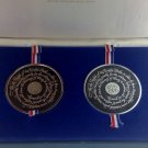 1975 FRANKLIN MINT BICENTENNIAL PROOF SILVER & BRONZE MEDAL SET LIMITED EDITION!