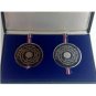 1975 FRANKLIN MINT BICENTENNIAL PROOF SILVER & BRONZE MEDAL SET LIMITED EDITION!