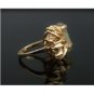 VERY UNIQUE CUSTOM HANDMADE QUARTZ & 14K YELLOW GOLD LEAF ESTATE RING 9.6 GRAMS