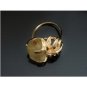 VERY UNIQUE CUSTOM HANDMADE QUARTZ & 14K YELLOW GOLD LEAF ESTATE RING 9.6 GRAMS