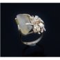 VERY UNIQUE CUSTOM HANDMADE QUARTZ & 14K YELLOW GOLD LEAF ESTATE RING 9.6 GRAMS