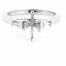 STUNNING PLATINUM BAGUETTE SIDE DIAMONDS SEMI MOUNT ENGAGEMENT RING SETTING