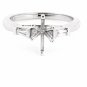 STUNNING PLATINUM BAGUETTE SIDE DIAMONDS SEMI MOUNT ENGAGEMENT RING SETTING
