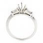 STUNNING PLATINUM BAGUETTE SIDE DIAMONDS SEMI MOUNT ENGAGEMENT RING SETTING