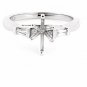 STUNNING PLATINUM BAGUETTE SIDE DIAMONDS SEMI MOUNT ENGAGEMENT RING SETTING