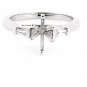 STUNNING PLATINUM BAGUETTE SIDE DIAMONDS SEMI MOUNT ENGAGEMENT RING SETTING