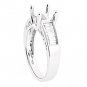 MODERN 14K WHITE GOLD BAGUETTE CUT DIAMOND SEMI MOUNT ENGAGEMENT RING SETTING