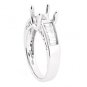 MODERN 14K WHITE GOLD BAGUETTE CUT DIAMOND SEMI MOUNT ENGAGEMENT RING SETTING