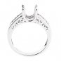 MODERN 14K WHITE GOLD BAGUETTE CUT DIAMOND SEMI MOUNT ENGAGEMENT RING SETTING