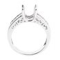 MODERN 14K WHITE GOLD BAGUETTE CUT DIAMOND SEMI MOUNT ENGAGEMENT RING SETTING