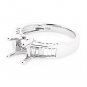 MODERN 14K WHITE GOLD BAGUETTE CUT DIAMOND SEMI MOUNT ENGAGEMENT RING SETTING