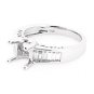 MODERN 14K WHITE GOLD BAGUETTE CUT DIAMOND SEMI MOUNT ENGAGEMENT RING SETTING