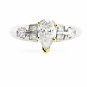 UNIQUE PLATINUM & 18K GOLD PEAR SHAPE DIAMOND ENGAGEMENT RING ~ 1.23 TCW ~ E/SI1