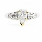 UNIQUE PLATINUM & 18K GOLD PEAR SHAPE DIAMOND ENGAGEMENT RING ~ 1.23 TCW ~ E/SI1