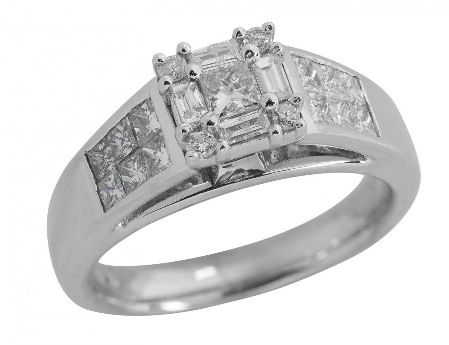 SOLID 14K GOLD 100% GENUINE 1.32 CT PRINCESS DIAMOND ENGAGEMENT RING ~ FREE S&H!
