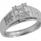 SOLID 14K GOLD 100% GENUINE 1.32 CT PRINCESS DIAMOND ENGAGEMENT RING ~ FREE S&H!