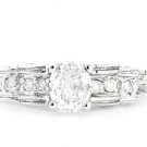 D/SI1 GENUINE OVAL DIAMOND ENGAGEMENT RING GORGEOUS VINTAGE STYLE SETTING .65Ct