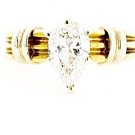 14K YELLOW GOLD 1.00 CT PEAR SHAPE DIAMOND SOLITAIRE ENGAGEMENT RING ~ H/SI1