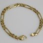 HEAVY 14K YELLOW GOLD ITALIAN FIGARO LINK CHAIN BRACELET 6MM+ ~8-?"L~ 18.2GRAMS!