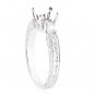 14K WHITE GOLD BAGUETTE & ROUND DIAMOND SEMI MOUNT ENGAGEMENT RING SETTING .35Ct