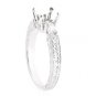 14K WHITE GOLD BAGUETTE & ROUND DIAMOND SEMI MOUNT ENGAGEMENT RING SETTING .35Ct