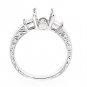 14K WHITE GOLD BAGUETTE & ROUND DIAMOND SEMI MOUNT ENGAGEMENT RING SETTING .35Ct