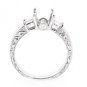 14K WHITE GOLD BAGUETTE & ROUND DIAMOND SEMI MOUNT ENGAGEMENT RING SETTING .35Ct
