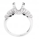 STUNNING 14K WHITE GOLD ROUND DIAMOND SEMI MOUNT ENGAGEMENT RING SETTING .42 TCW