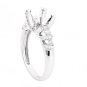 STUNNING 14K WHITE GOLD ROUND DIAMOND SEMI MOUNT ENGAGEMENT RING SETTING .42 TCW