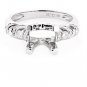 STUNNING 14K WHITE GOLD ROUND DIAMOND SEMI MOUNT ENGAGEMENT RING SETTING .42 TCW