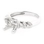 STUNNING 14K WHITE GOLD ROUND DIAMOND SEMI MOUNT ENGAGEMENT RING SETTING .42 TCW