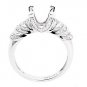 STUNNING 14K WHITE GOLD ROUND DIAMOND SEMI MOUNT ENGAGEMENT RING SETTING .42 TCW