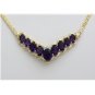 GORGEOUS 14K YELLOW GOLD 6.51 TCW AMETHYST & DIAMOND ESTATE NECKLACE ~ 10+Grams