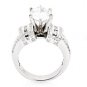 4.21 Ct GENUINE OVAL DIAMOND ENGAGEMENT RING 14K GOLD ~ 3.01 Ct CENTER F/SI1