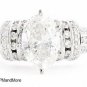 4.21 Ct GENUINE OVAL DIAMOND ENGAGEMENT RING 14K GOLD ~ 3.01 Ct CENTER F/SI1