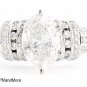 4.21 Ct GENUINE OVAL DIAMOND ENGAGEMENT RING 14K GOLD ~ 3.01 Ct CENTER F/SI1