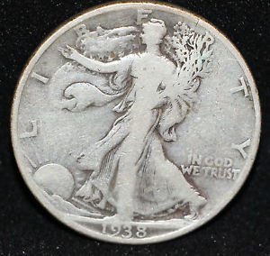 1938 D  Walking Liberty Silver Half Dollar RARE KEY DATE! L@@K ONLY 492K minted