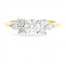 GORGEOUS 14K TWO TONE GOLD ROUND BRILLIANT DIAMOND ENGAGEMENT RING ~ 1.20 TCW