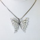BEAUTIFUL & UNIQUE SOLID 925 MEXICO STERLING SILVER LARGE BUTTERFLY PENDANT